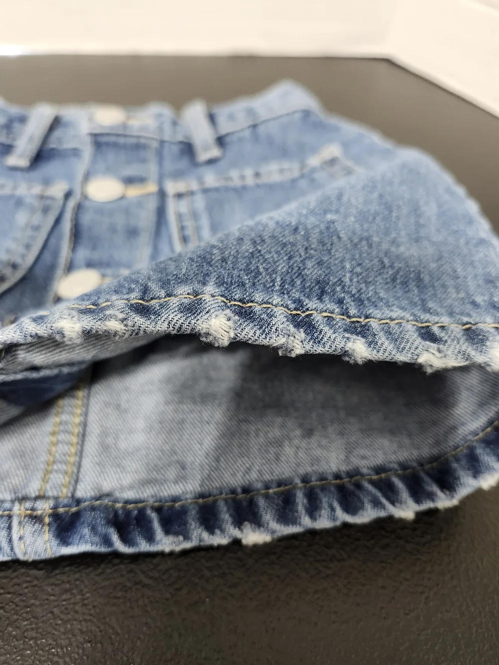 Girls 3T Denim Snap Button-Front Skirt Adjustable Waist Casual Everyday Wear